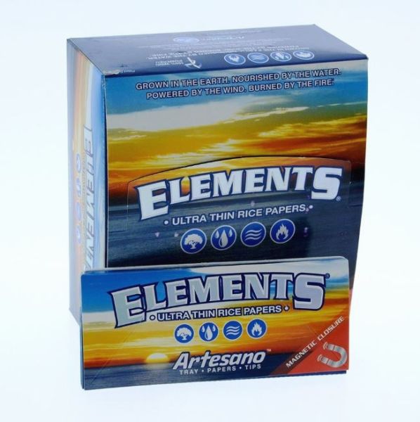 Elements Ultra Thin Rice Papers - Artesano Tray Papers Tips - King Size Slim Vape wholesale supplies