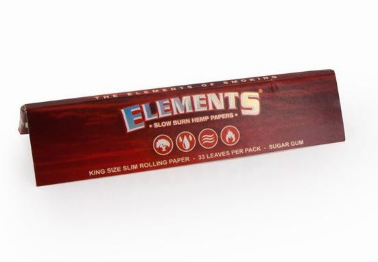 Elements Slow Burn Hemp Cigarette Papers - Kings Size Slim - 33 Leaves Per Pack - Box Of 50 Vape wholesale supplies
