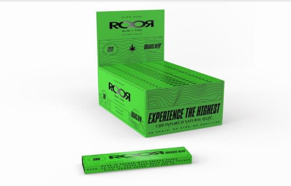 ROOR CBD Slow Burn Ultra Thin Organic Hemp Rolling Papers + Tips - Slim - Pack of 32 Vape wholesale supplies