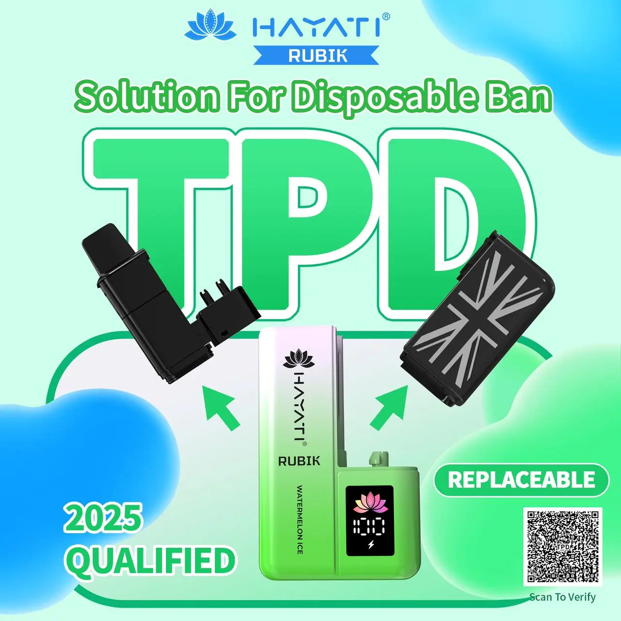 Hayati Rubik 7000 Disposable Vape Box of 5 - Vape wholesale supplies 