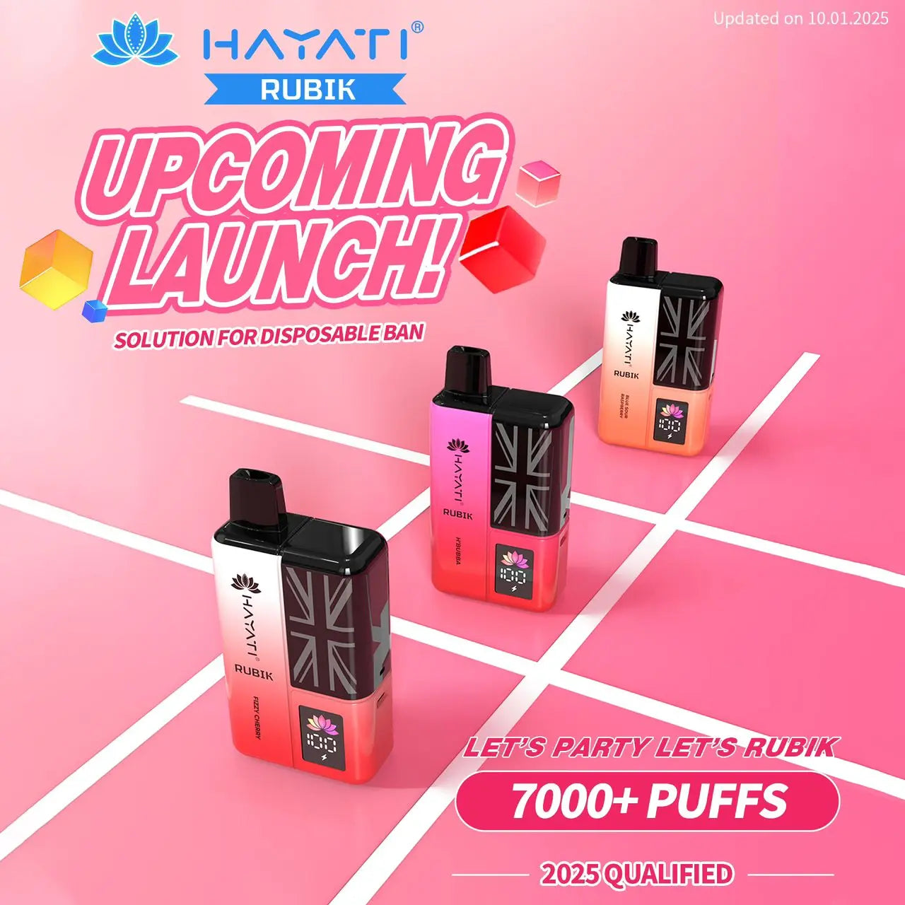 Hayati Rubik 7000 Disposable Vape Box of 5 - Vape wholesale supplies 