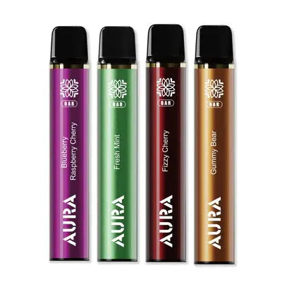 Aura Bar 600 Puffs Disposable Vape By Crystal Prime Box of 10 - Vape wholesale supplies 