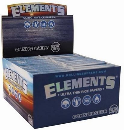 Elements Ultra Thin Rice Cigarette Papers - Connoisseur - King Size Slim + Tips - Box Of 24 Vape wholesale supplies