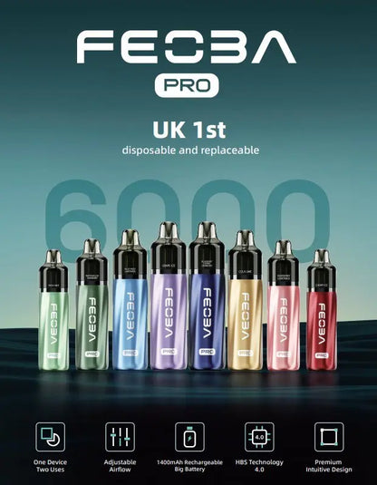 Feoba Pro 6000 Disposable Vape Box of 5 - Best Vape Wholesale - Vape wholesale supplies 