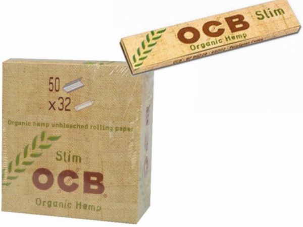 Ocb Organic Hemp Unbleached Rolling Paper - Slim - 50 X 32 - Vape wholesale supplies 