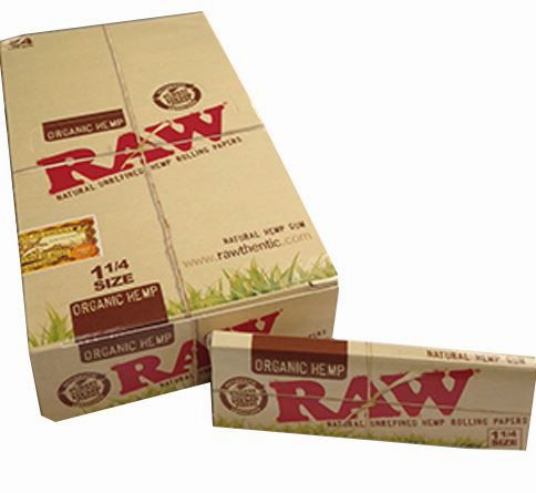 Raw Organic Hemp Natural Unrefined Hemp Rolling Papers - 1 1/4 Size - Pack Of 24 - Vape wholesale supplies 