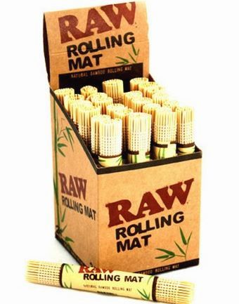 Raw Rolling Mat - Natural Bamboo Rolling Mat - Box Of 24 Vape wholesale supplies