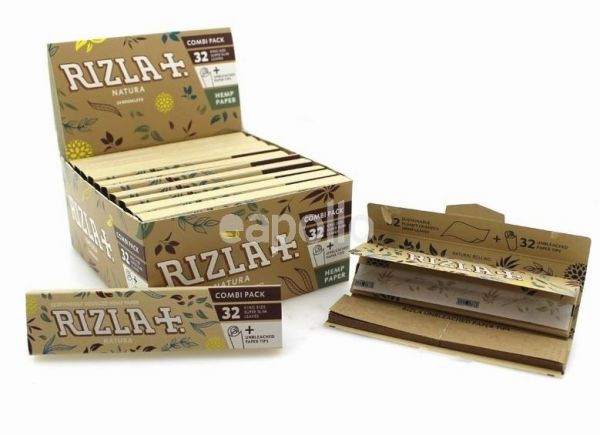 Rizla 32 Combi Pack Natura Cigarette Hemp Paper - Super Slim - Box Of 24 Booklets Vape wholesale supplies