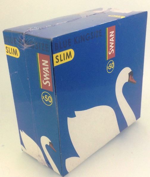 Swan Blue Kingsize Slim Cigarette Rolling Papers - Box Of 50 Booklets - Vape wholesale supplies 