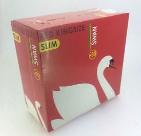 Swan Red Kingsize Slim Cigarette Rolling Papers - Box Of 50 Booklets - Vape wholesale supplies 