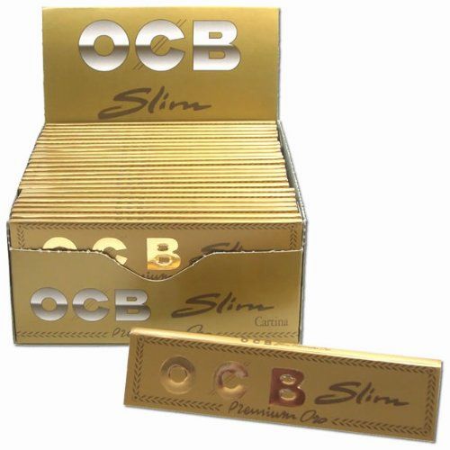 Ocb Gold Premium Slim Rolling Papers - 50 Booklets www