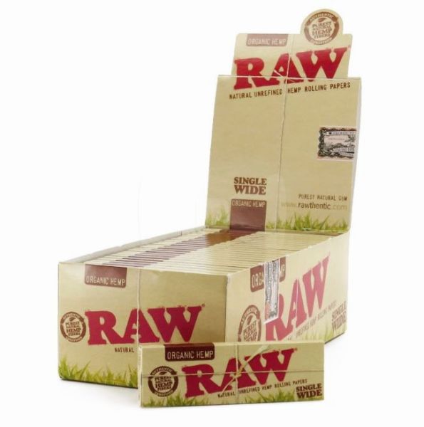 Raw Organic Hemp Natural Unrefined Hemp Rolling Papers - Single Wide - Pack Of 50 - Vape wholesale supplies 