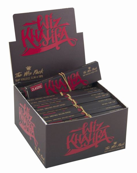 Wiz Khalifa Raw King Size Slim Papers & Tips - Box Of 24 www