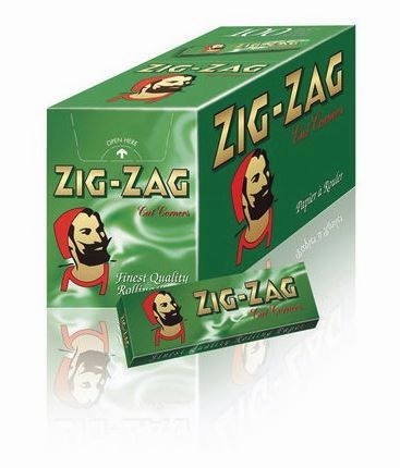 Zig Zag Green Standard Cut Corners Rolling Papers - 100 Booklets www